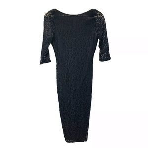 NWT Asos Lace Sheath Dress Short Sleeves Black Sz 4P